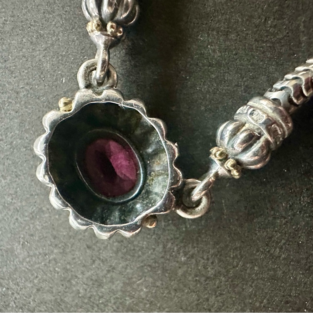 Lagos Caviar necklace with garnet Sterling 18k gold - Picture 5 of 6